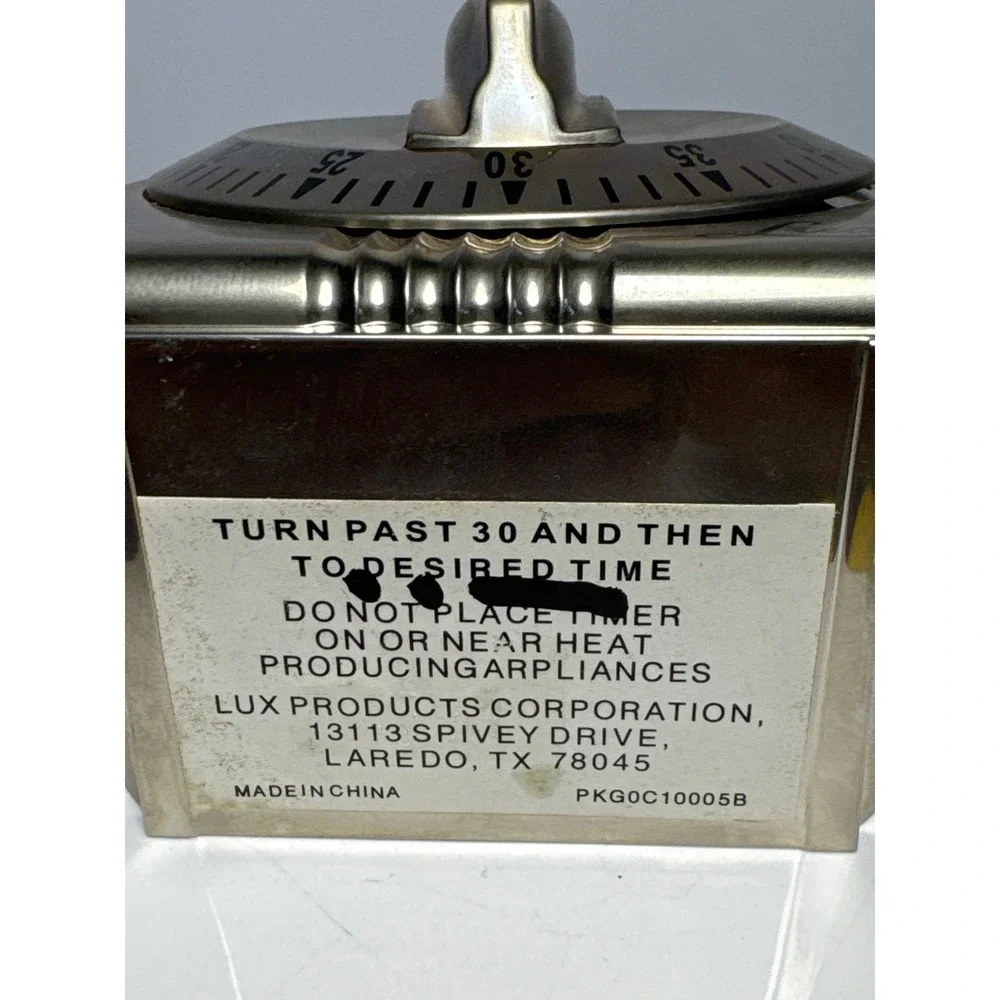 Lux Minute Minder Kitchen Timer  Gold Good Art Deco Mechanical Retro Working